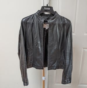 NWOT Biker Style Black Leather Jacket